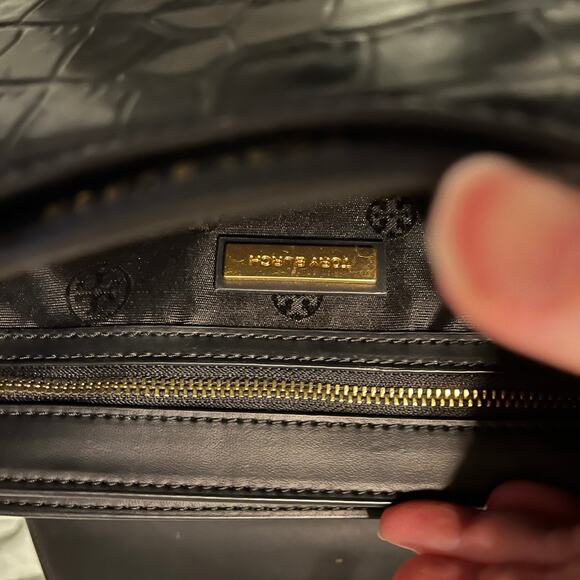 Tory Burch Britten Embossed Black with Gold Hardware - Picture 6 of 9